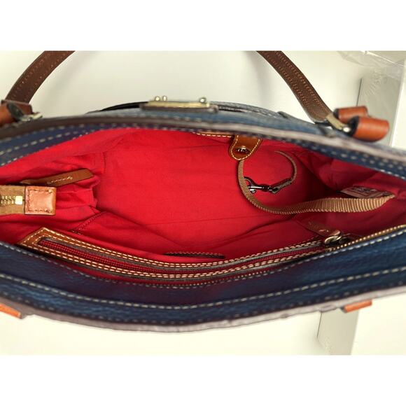 Dooney & Bourke Blue and Brown Shoulder Bag - Picture 6 of 11